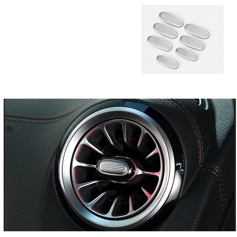 Auto Dekorative Innenbereich Zubehör Für Benz Für GLB Für GLA Für CLA Auto Lenkrad Klimaanlage Taste Abdeckungen Aufkleber Zündung Start-Taste Dekor Abdeckung Trim Innen(7Pcs) von WTXXGQ