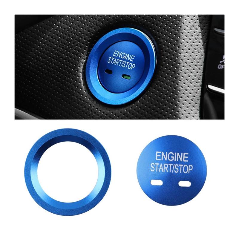 Auto Dekorative Innenbereich Zubehör Für Cadillac XT5 CT6 Für SRX Für CTS Für XTS Auto Start Motor Stop Taste Ring Abdeckung Trim Innen(Blue) von WTXXGQ