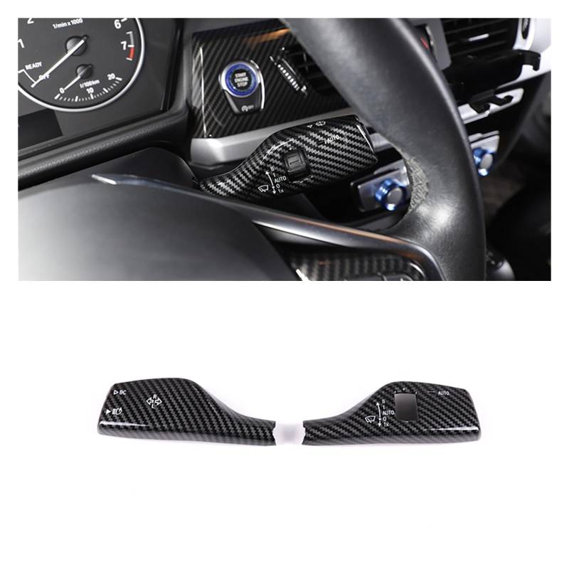 Auto Dekorative Innenbereich Zubehör Für F20 F30 F10 F15 F16 F49 F52 G01 G02 G05 Schwarz/Carbon Faser Stil Auto Blinker Wischer Schalter Trim Stange Auto Zubehör Innen(Style B Carbon Fiber) von WTXXGQ