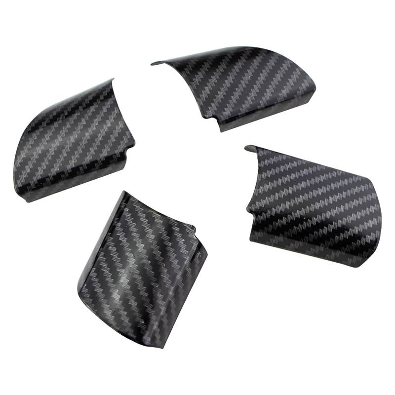 Auto Dekorative Innenbereich Zubehör Für Ford Für Focus 2 MK2 2005-2011 Auto-Styling Aufkleber 4 Teile/satz Zubehör Innen Auto Lenkrad Panel Abdeckung Trim Aufkleber Innen(Carbonfiber black) von WTXXGQ