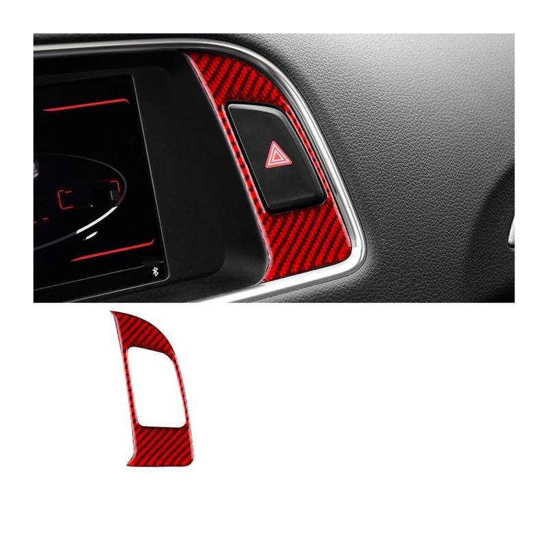 Auto Dekorative Innenbereich Zubehör Für Q5 2009 2010 2011 2012 2013 2014 2015 2016 Notfall Licht Taste Panel Innen Trim Weiche Carbon Faser Aufkleber Innen(Left Hand Drive-A) von WTXXGQ