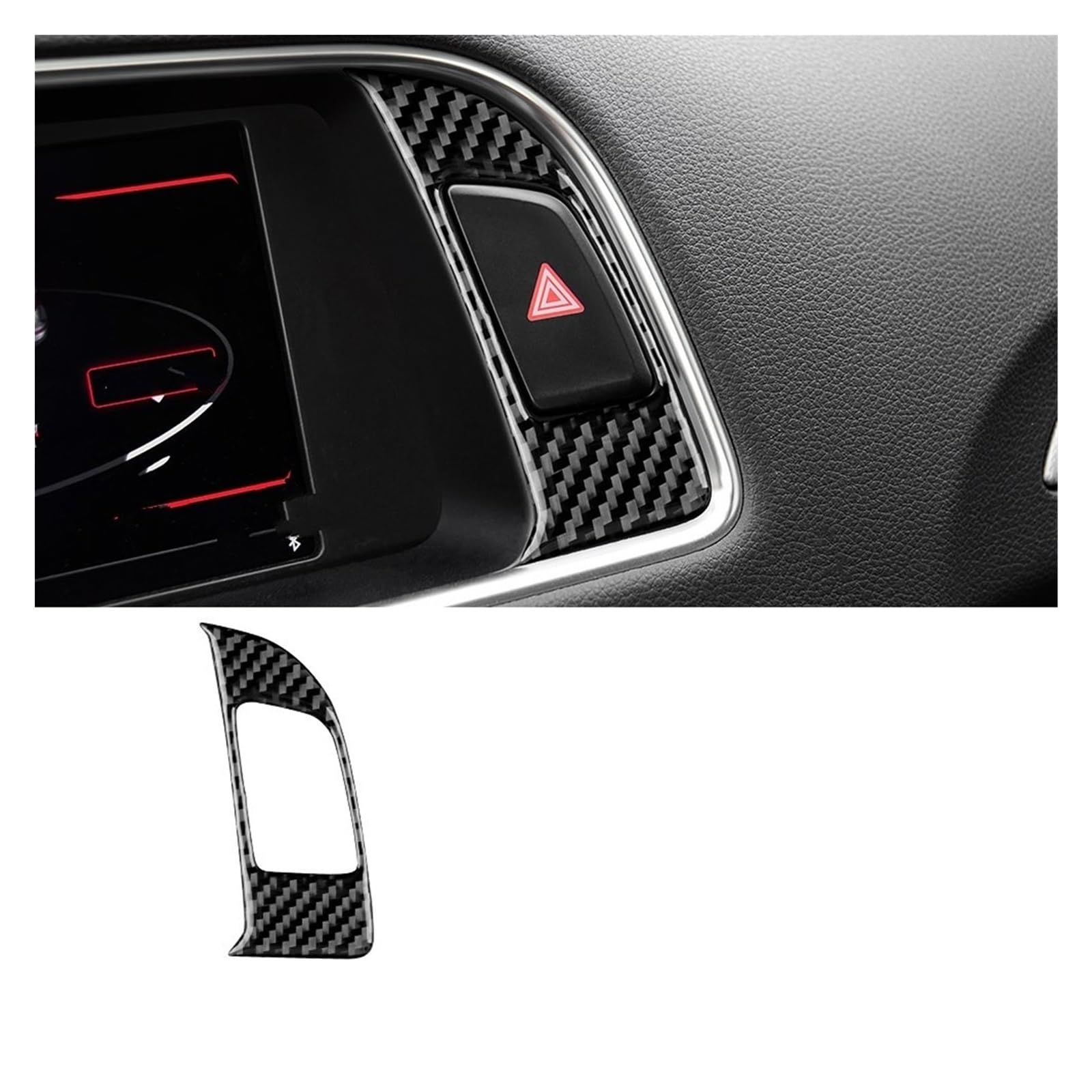 Auto Dekorative Innenbereich Zubehör Für Q5 2009 2010 2011 2012 2013 2014 2015 2016 Notfall Licht Taste Panel Innen Trim Weiche Carbon Faser Aufkleber Innen(Linkslenker) von WTXXGQ