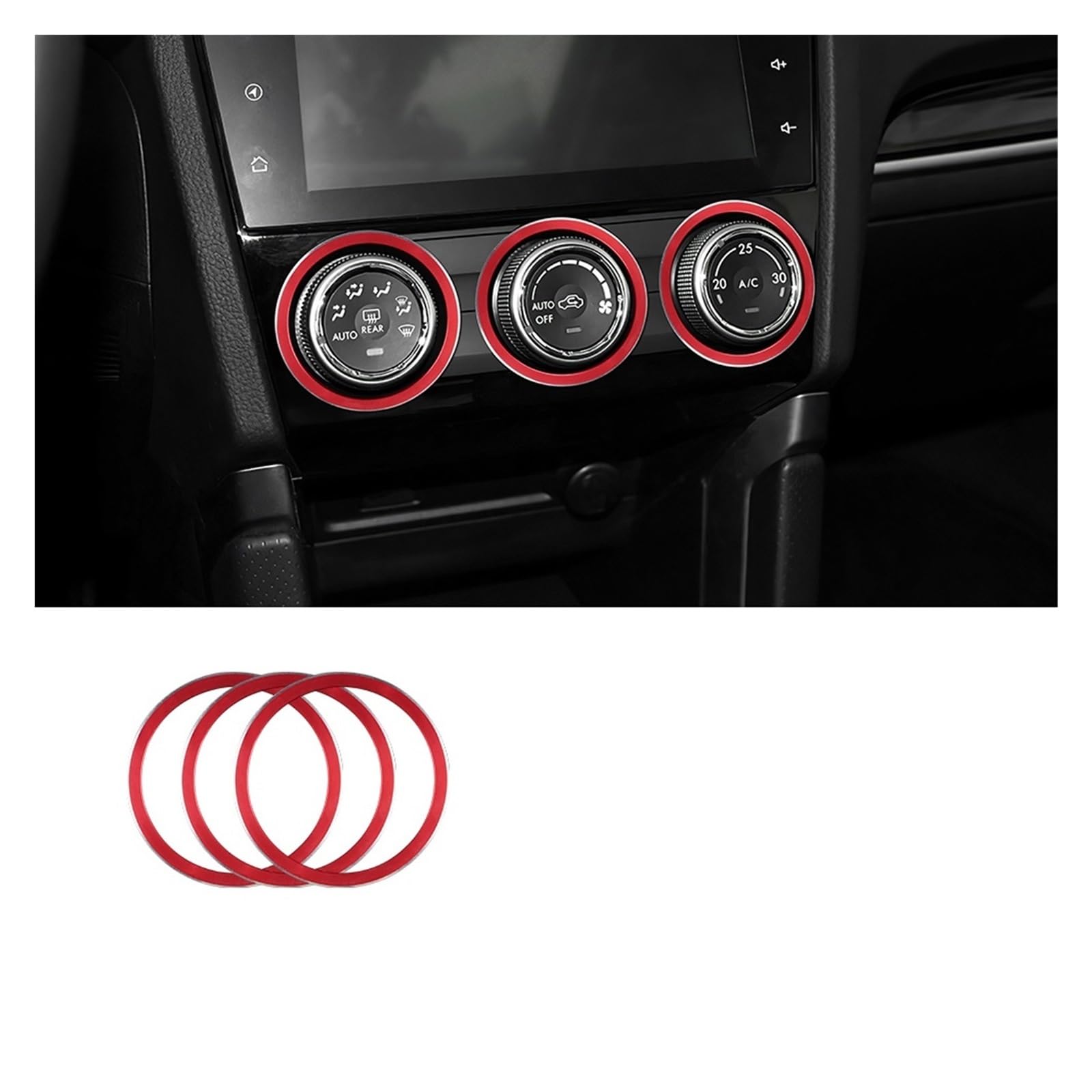 Auto Dekorative Innenbereich Zubehör Für Subaru Für Forester 2013 2014 2015 2016 2017 2018 Einstellung Schalter Ringe Navigation Audio Innen Zubehör Trim AC Knob Innen(Red) von WTXXGQ