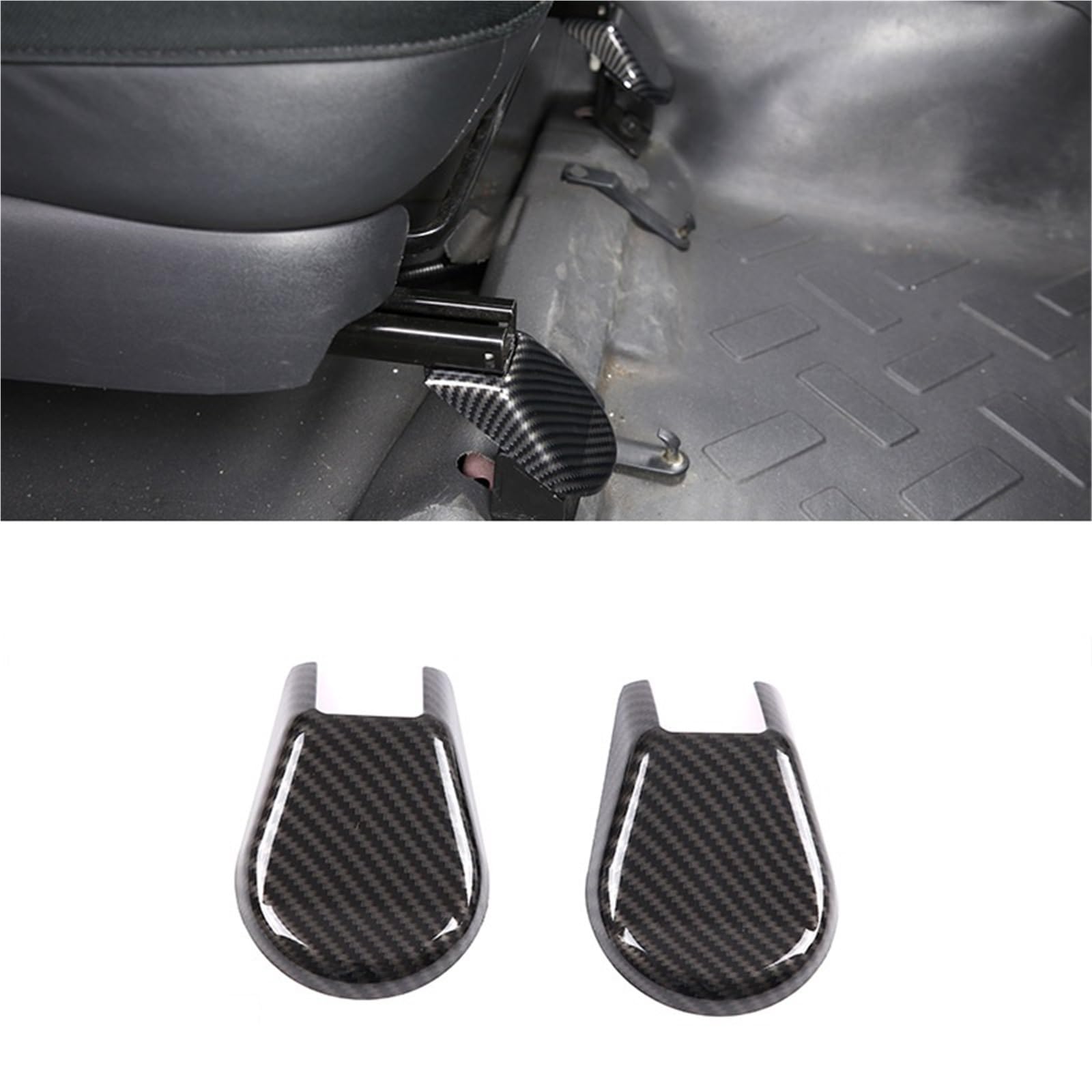 Auto Dekorative Innenbereich Zubehör Für Toyota FJ Cruiser 2007-2021 ABS Carbon Faser/Schwarz Auto Vordersitz Basis Schutzhülle Abdeckung Trim Auto Innen Zubehör Innen(Carbon fiber 2 PCS) von WTXXGQ