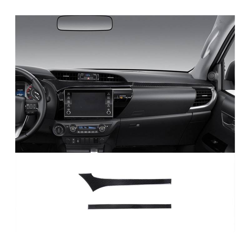 Auto Dekorative Innenbereich Zubehör Für Toyota Für Hilux 2015-2021 Carbon Faser Dashboard Navigation AC Air Outlet Rahmen Aufkleber Trim Abdeckung Auto Dekorative Aufkleber Innen(B) von WTXXGQ