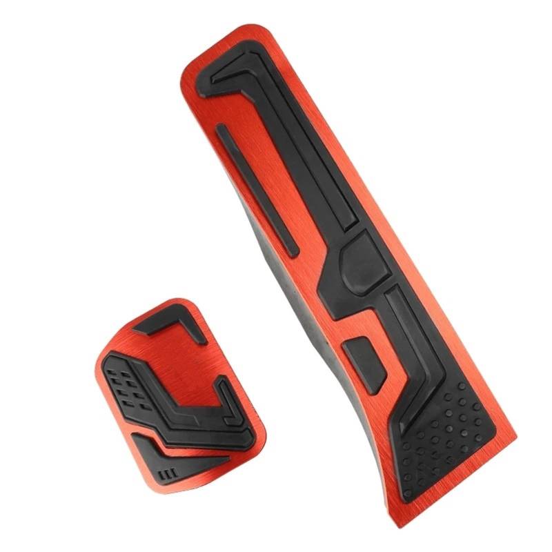 Auto Pedal Abdeckung Für LIXIANG Für Leading Für IDEAL L7 L8 L9 2023 Auto Pedal Pad rutschfeste Stahlpedalbrett Aluminiumlegierung Gummi Bremsabdeckung Pedale Kappen(Red) von WTXXGQ