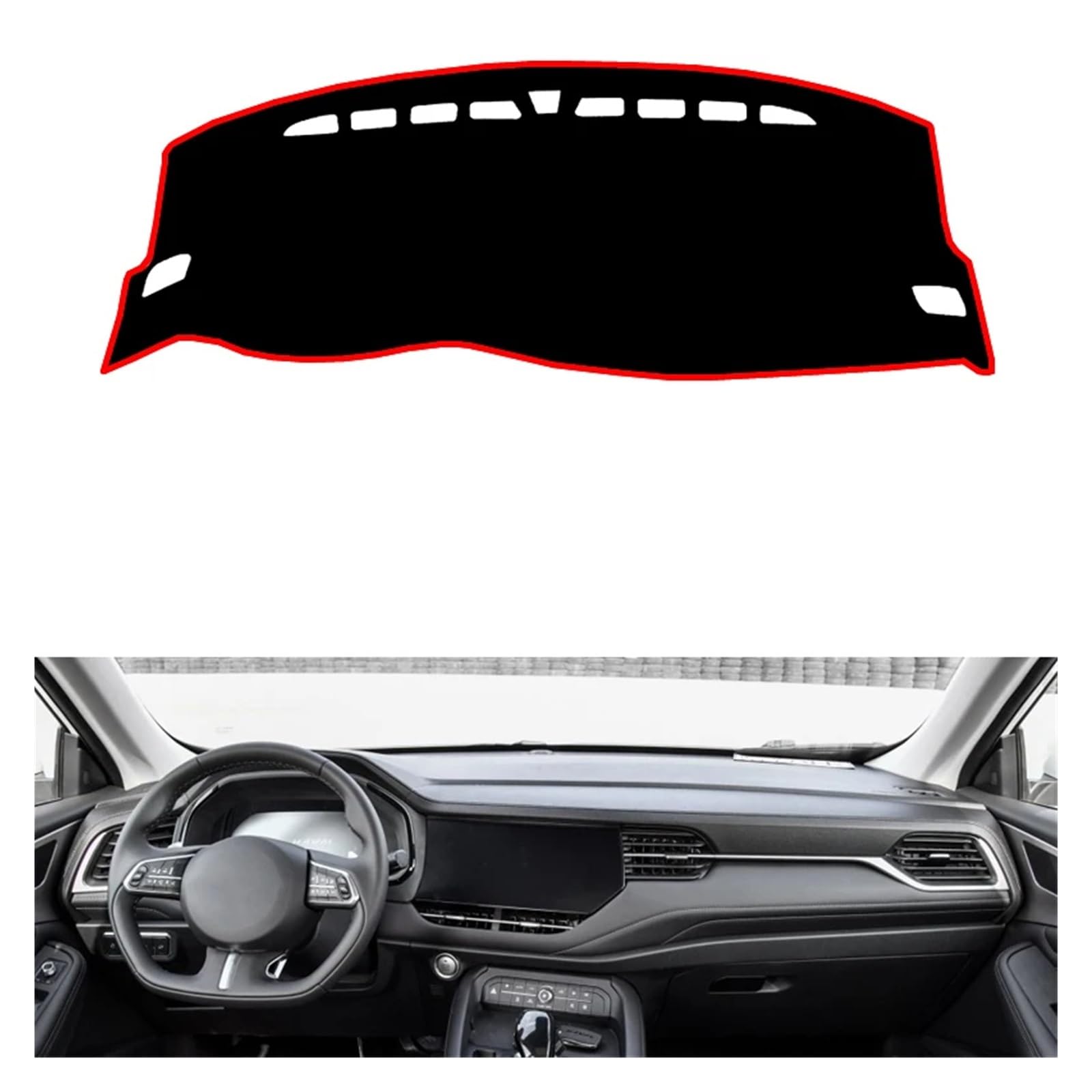 Teppich Dashmat Für HAVAL F7 2019 Auto Armaturenbrett Abdeckungen Matte Schatten Kissen Pad Teppiche Zubehör Rechts Und Links Hand Stick Dash Matte Pad Teppich(Black Edge,Linkslenker) von WTXXGQ