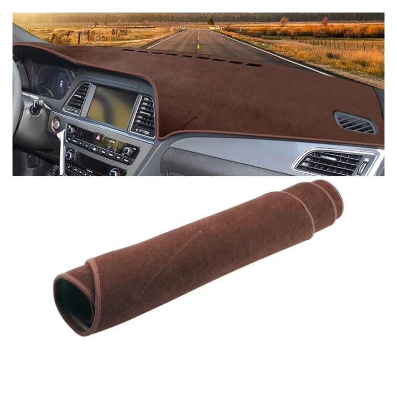 Teppich Dashmat Für Hyundai Für Sonata LF 2015 2016 2017 2018 Auto-Armaturenbrett-Abdeckung Sonnenschutzmatten Vermeiden Sie Lichtpads rutschfeste Hülle Teppiche Dash Matte Pad Teppich(LHD Brown) von WTXXGQ