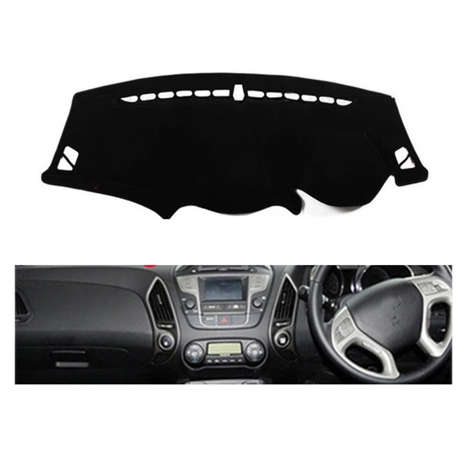 Teppich Dashmat Für Hyundai Ix35 Für Tucson 2010 2011 2012 2013 2014 2015 Auto Dashboard Abdeckungen Matte Schatten Kissen Pad Teppiche Zubehör Dash Matte Pad Teppich(Blue Edge,Rechtslenker) von WTXXGQ