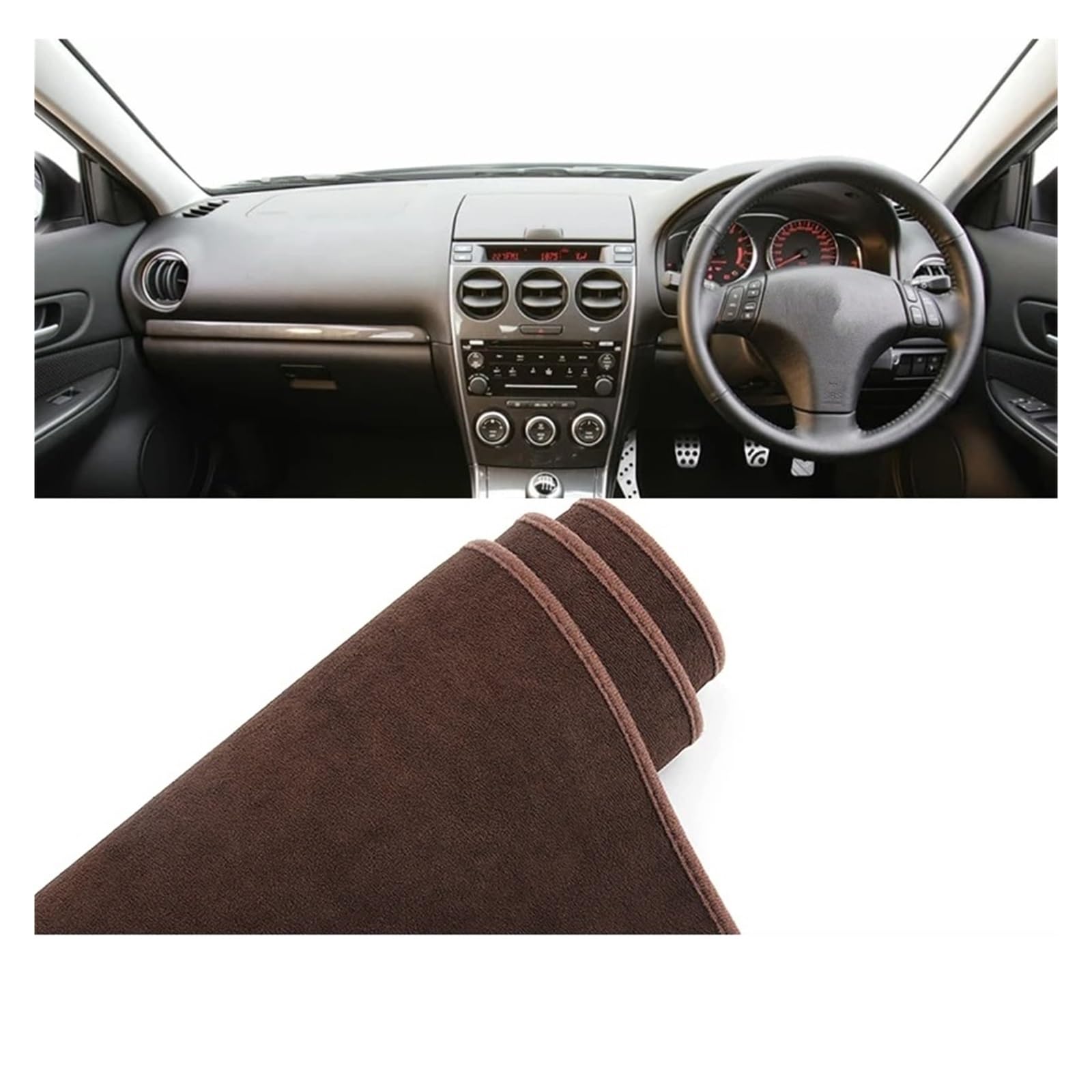 Teppich Dashmat Für Mazda 6 GG 2002 2003 2004 2005 2006 2007 Instrument Schreibtisch Sonnenschutz Matte Dash Rutsch Pad Auto Dashboard Abdeckung Dash Matte Pad Teppich(B RHD Brown) von WTXXGQ