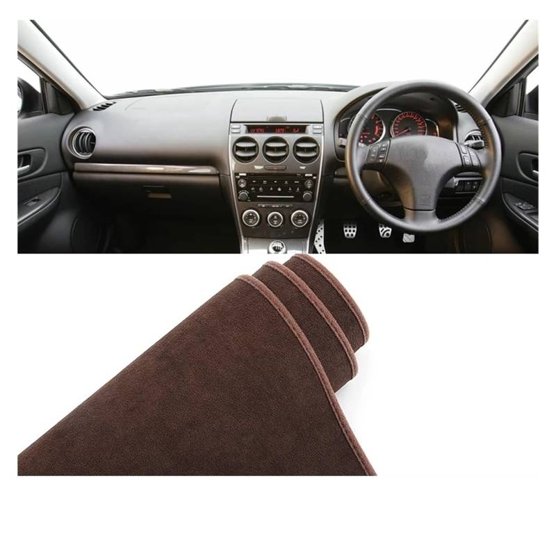 Teppich Dashmat Für Mazda 6 GG 2002 2003 2004 2005 2006 2007 Instrument Schreibtisch Sonnenschutz Matte Dash Rutsch Pad Auto Dashboard Abdeckung Dash Matte Pad Teppich(B RHD Brown) von WTXXGQ