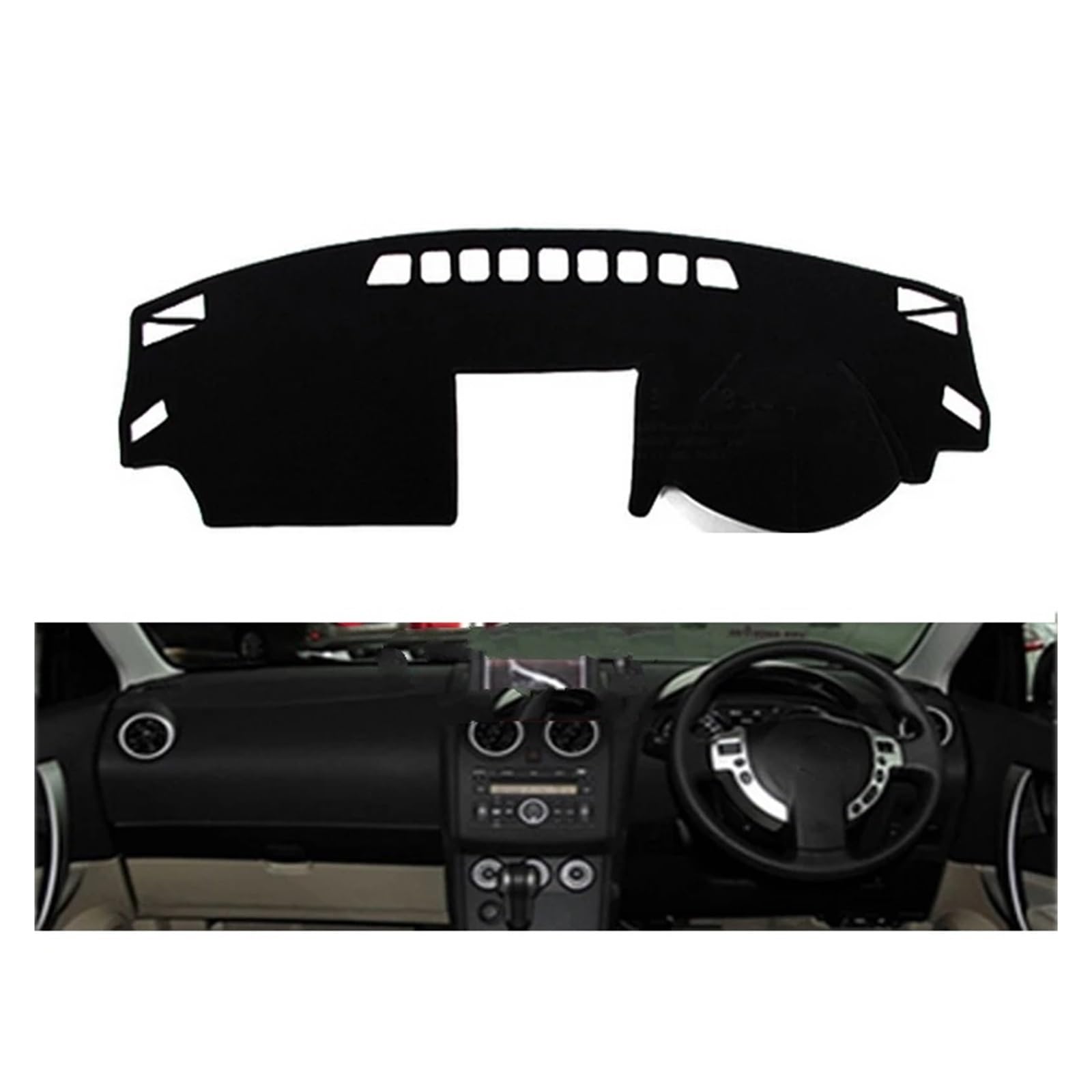 Teppich Dashmat Für Nissan Für Qashqai Für Rogue J10 2006 2007 2008 2009 2010 2011 2012 2013 Auto Armaturenbrett Abdeckungen Matte Schatten Kissen Pad Teppiche Dash Matte Pad Teppich(Blue Edge,Right D von WTXXGQ