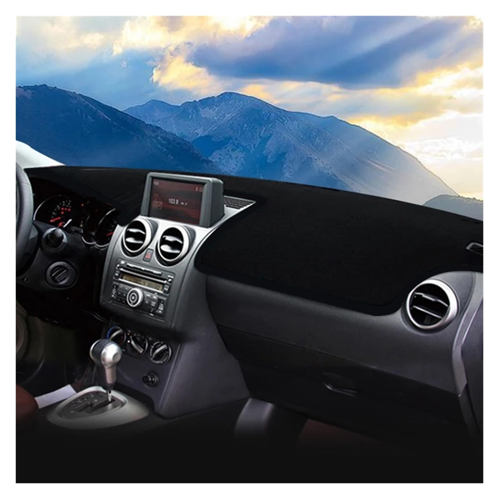 Teppich Dashmat Für Nissan Für Qashqai J10 2008-2013 Auto-Armaturenbrett-Abdeckung Sonnenschutzmatten Vermeiden Sie Lichtpads Anti-UV-Fallteppiche Dash Matte Pad Teppich(with Display Black) von WTXXGQ