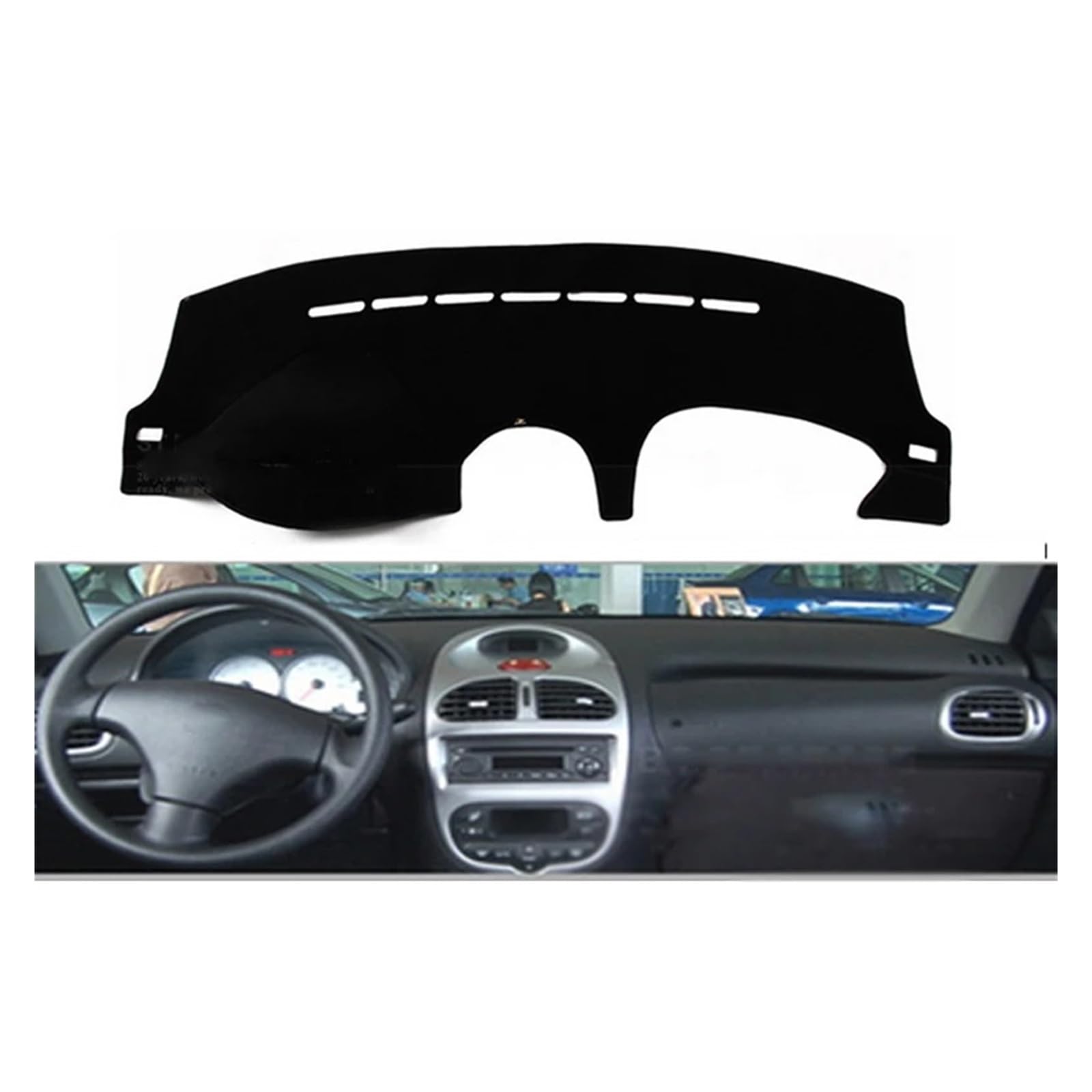 Teppich Dashmat Für Peugeot 206 2004 2005 2006 2007 2008 Auto Armaturenbrett Abdeckungen Matte Schatten Kissen Pad Teppiche Zubehör Rechts- Und Linkslenker Dash Matte Pad Teppich(Black Edge,Linkslenke von WTXXGQ