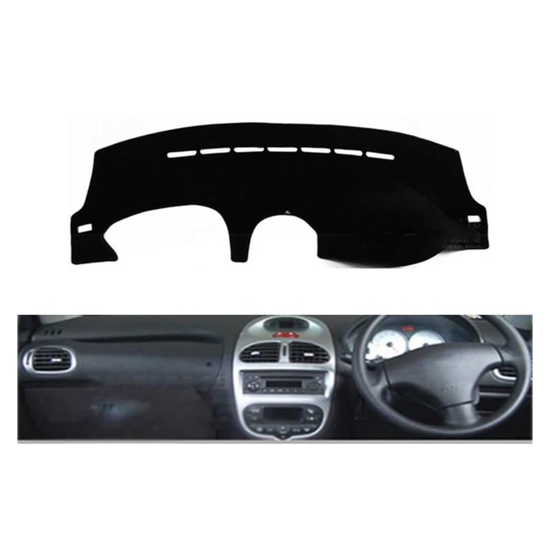 Teppich Dashmat Für Peugeot 206 2004 2005 2006 2007 2008 Rechts- Und Linkslenker Auto Armaturenbrett Abdeckungen Matte Schatten Kissen Pad Teppiche Dash Matte Pad Teppich(Black Edge,Rechtslenker) von WTXXGQ