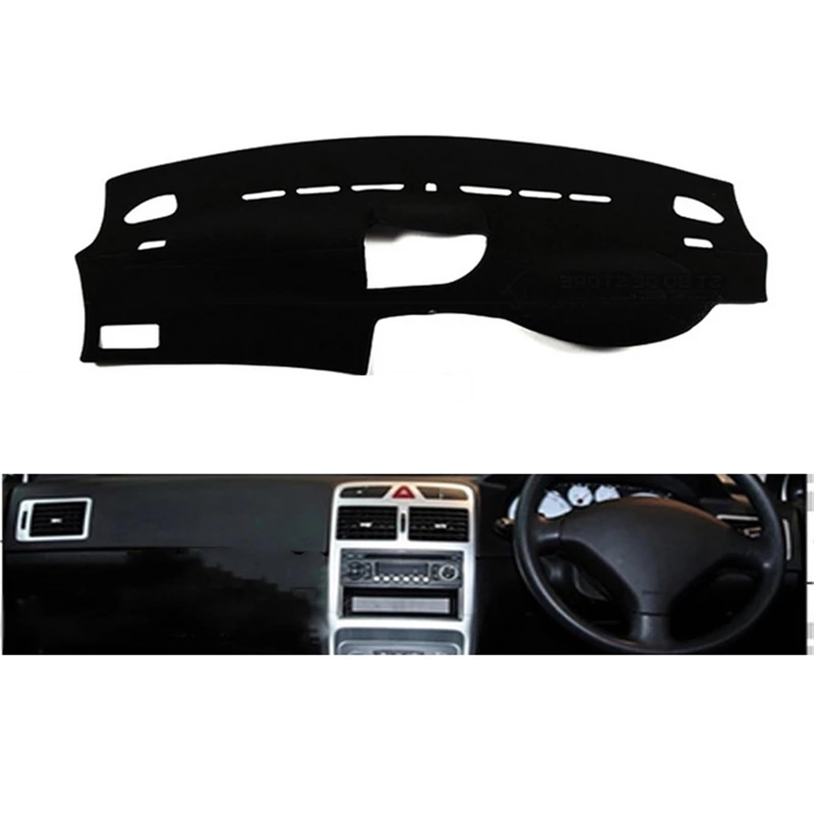 Teppich Dashmat Für Peugeot 307 2004 2005 2006 2007 2008 2009 2010 2011 2012 2013 Rechts-/Linkslenker Auto Armaturenbrett Abdeckungen Matte Schatten Kissen Pad Teppiche Dash Matte Pad Teppich(Red Edge von WTXXGQ