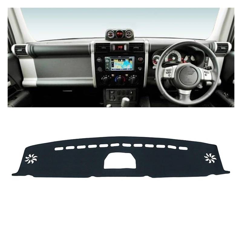 Teppich Dashmat Für Toyota FJ Für Cruiser 2006-2013 2014 2015 2016 2017 2018 2019 2020 2021 2022 2023 Auto Dashboard Sonnenschutz Abdeckung Zubehör Dash Matte Pad Teppich(with NAV Black RHD) von WTXXGQ