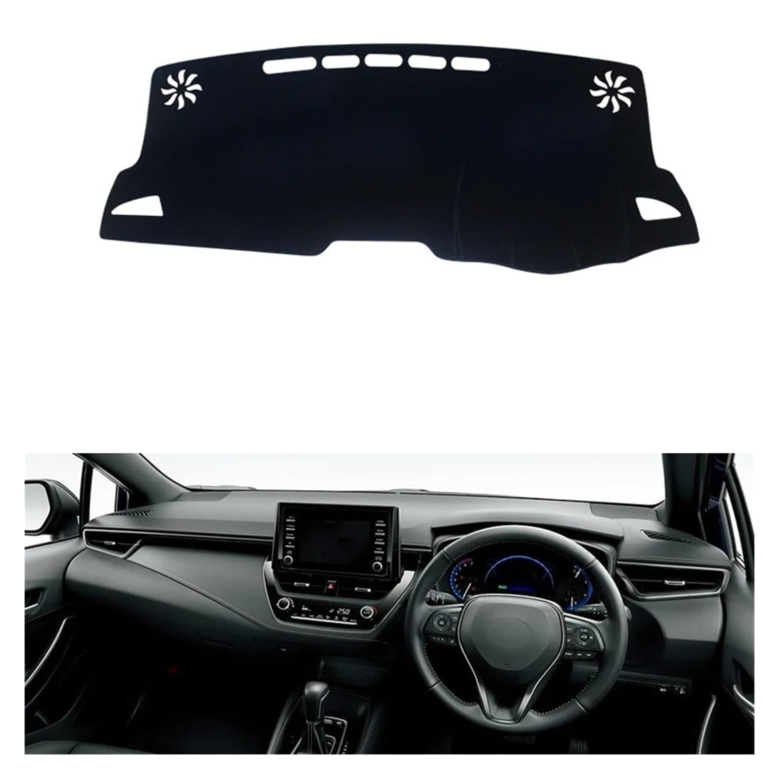 Teppich Dashmat Für Toyota Für Corolla 2019 2020 Auto Dashboard Vermeiden Licht Pad Instrument Plattform Schreibtisch Abdeckung Matten Teppiche Anti-Uv Dash Matte Pad Teppich(RHD Black Side) von WTXXGQ