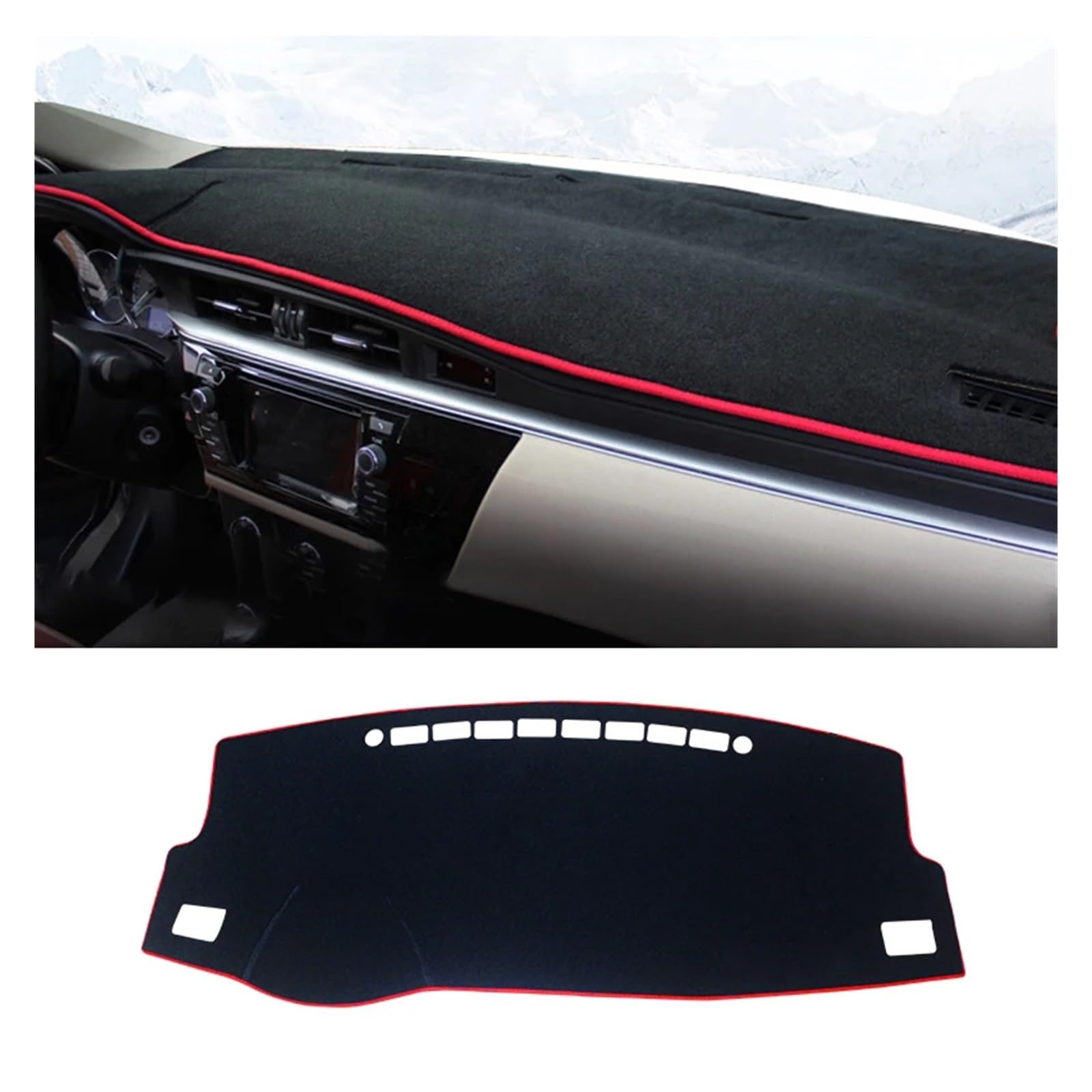 Teppich Dashmat Für Toyota Für Corolla E180 E150 2006 2007 2008 2009 2010 2012 2013 2014 2015 2016 2017 2018 Auto Dashboard Abdeckung Dash Anti-uv Matte Dash Matte Pad Teppich(LHD 14-18 Red) von WTXXGQ