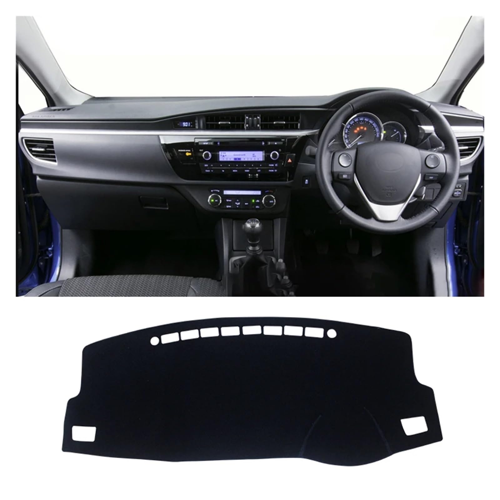 Teppich Dashmat Für Toyota Für Corolla E180 E150 2006 2007 2008 2009 2010 2012 2013 2014 2015 2016 2017 2018 Auto Dashboard Abdeckung Dash Anti-uv Matte Dash Matte Pad Teppich(RHD 14-18 Black) von WTXXGQ