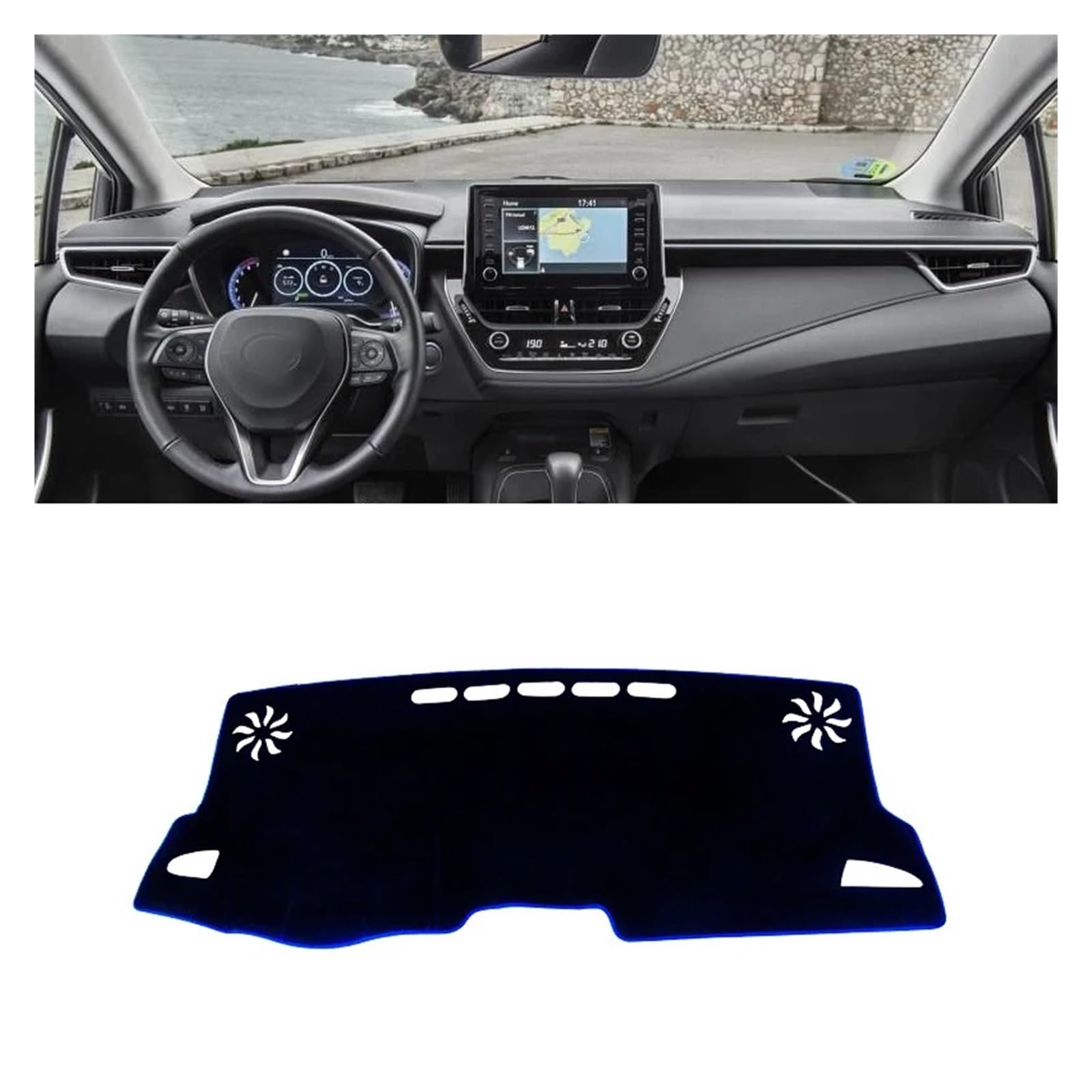 Teppich Dashmat Für Toyota Für Corolla E210 12th 2019 2020 2021 2022 2023 Auto Dashboard Abdeckung Matte Dashboard Sonnenschutz Pad Anti-uv Fall Dash Matte Pad Teppich(A LHD Blue Side) von WTXXGQ