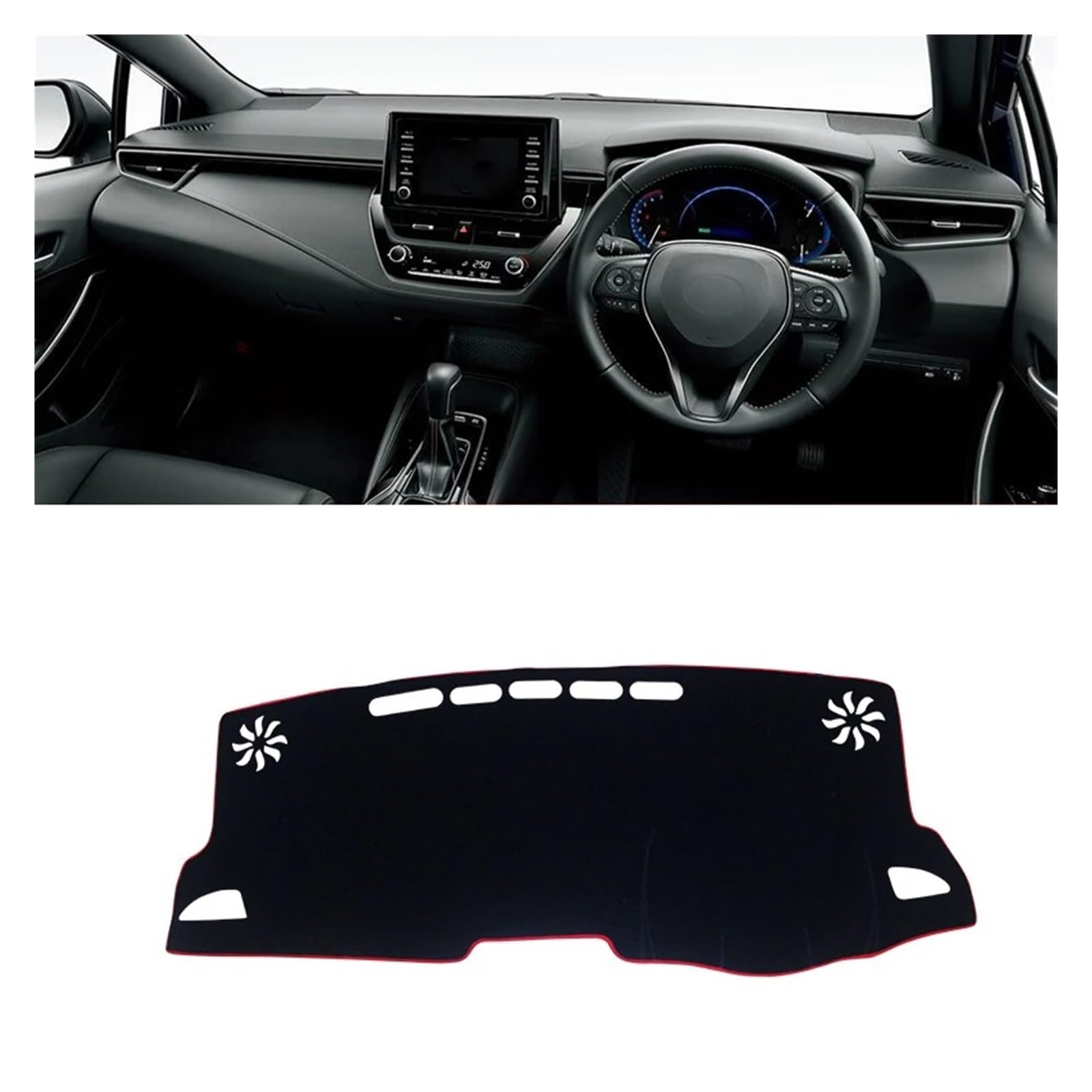 Teppich Dashmat Für Toyota Für Corolla E210 12th 2019 2020 2021 2022 2023 Auto Dashboard Abdeckung Matte Dashboard Sonnenschutz Pad Anti-uv Fall Dash Matte Pad Teppich(A RHD Red Side) von WTXXGQ