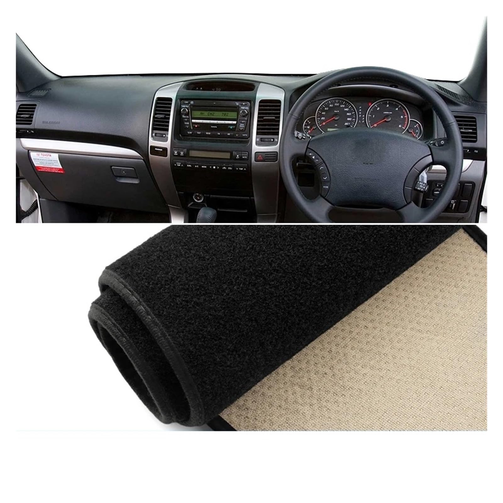 Teppich Dashmat Für Toyota Für Land Für Cruiser Für Prado J120 FJ120 LC120 2003-2009 Auto Armaturenbrettabdeckung Sonnenschutz Vermeiden Sie Lichtmattenunterlage Teppiche Dash Matte Pad Teppich(A RHD von WTXXGQ