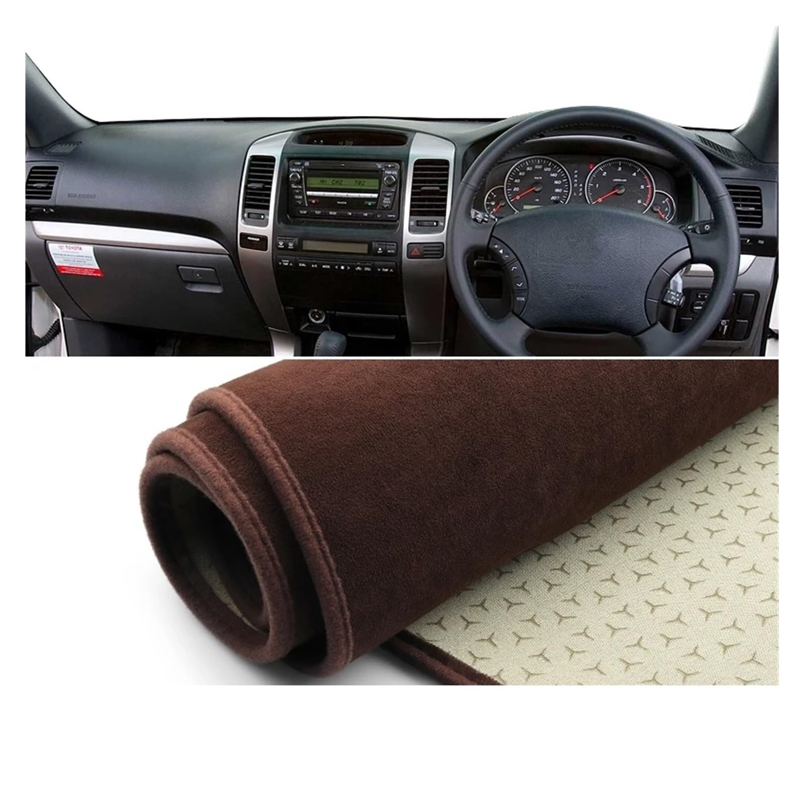 Teppich Dashmat Für Toyota Für Land Für Cruiser Für Prado J120 FJ120 LC120 2003-2009 Auto Armaturenbrettabdeckung Sonnenschutz Vermeiden Sie Lichtmattenunterlage Teppiche Dash Matte Pad Teppich(B RHD von WTXXGQ