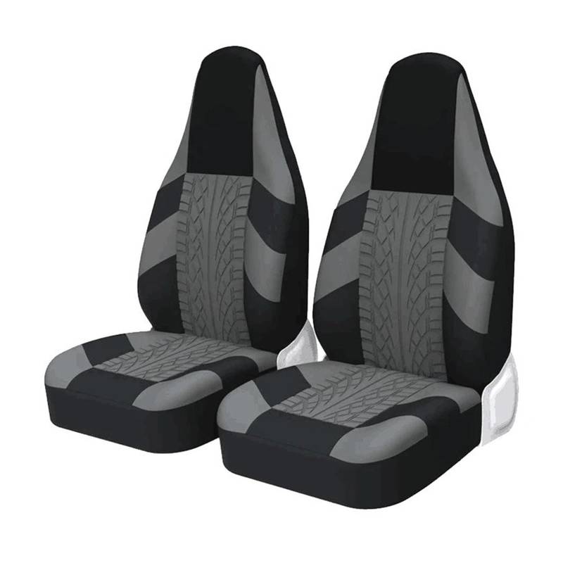 WTXXGQ Autositzbezüge 2 Stücke Für Twingo 3 Front High Bucket Autositzbezüge Universal Für Die Meisten Autos Sport Seat Protector Auto Schonbezüge(Gray) von WTXXGQ