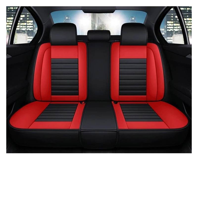 WTXXGQ Autositzbezüge Für FIAT Für Grande Für Punto Für Albea 500x Für Bravo Universeller Autositzbezug Auto Schonbezüge(Rear Seats-Black Red) von WTXXGQ