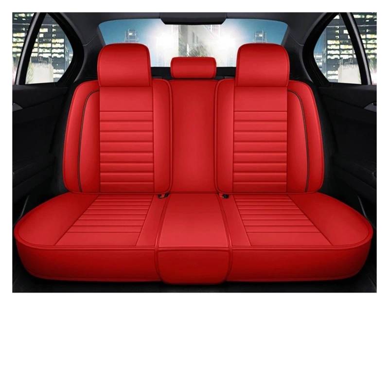 WTXXGQ Autositzbezüge Für FIAT Für Grande Für Punto Für Albea 500x Für Bravo Universeller Autositzbezug Auto Schonbezüge(Rear Seats-Red) von WTXXGQ