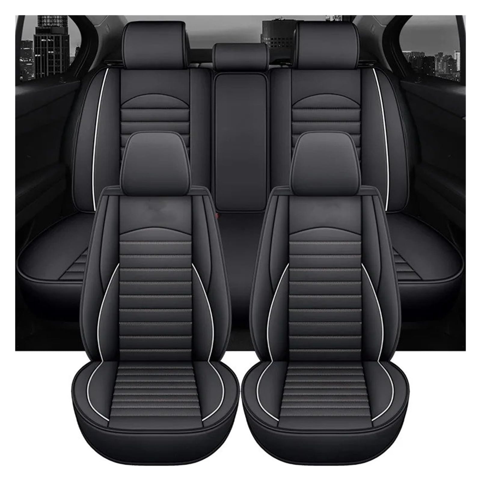 WTXXGQ Autositzbezüge Für Geely Für Geometrie Universal Leder Auto Sitzbezüge Auto Schonbezüge(5 Piece-C) von WTXXGQ