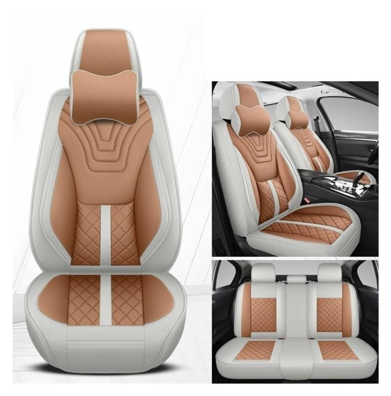 WTXXGQ Autositzbezüge Für Haval Alle Modelle Für Haval Für Hover F7 F5 H6 H7 H5 H8 H9 M6 H2S H1 H2 Universal Leder Auto Sitz Abdeckung Auto Schonbezüge(Coffee Brown Pillow) von WTXXGQ