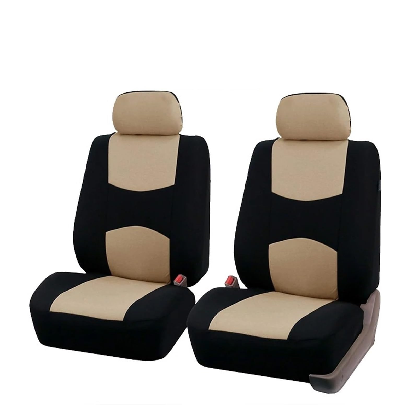 WTXXGQ Autositzbezüge Für Nissan Für Almera Universal Full Set Autositzbezüge Airbag Kompatibel Zweifarbige Design Auto Schutzbezüge Auto Schonbezüge(2Piece Front beige) von WTXXGQ