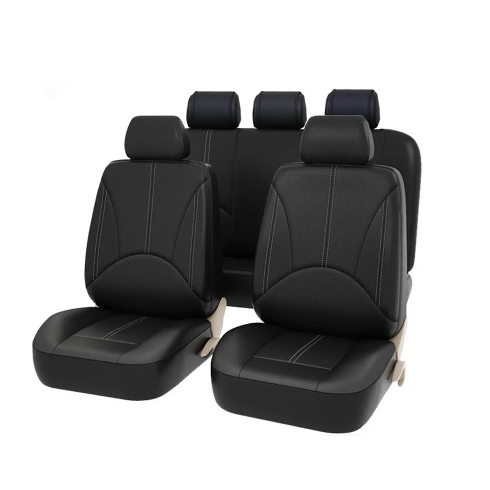 WTXXGQ Autositzbezüge Für Toyota Für Avalon Für Avensis Für Allion Für Auris Für Hybrid Für Crown Für RAV4 Für Alphard Für 4Runner Für Hilux Auto Sitzbezüge Auto Schonbezüge(5Seats-Black) von WTXXGQ