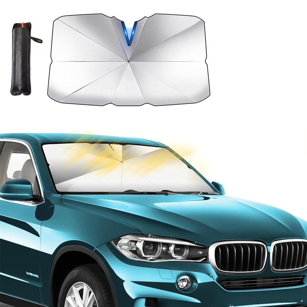 Auto Frontscheibe Sonnenschutz für Hyundai i30 2012-2016, Faltbarer Sonnenschirm Regenschirm UV-Schutz Wärmeisolierung Innen Zubehör,B/140cm*80cm-B von WUCHENGHH