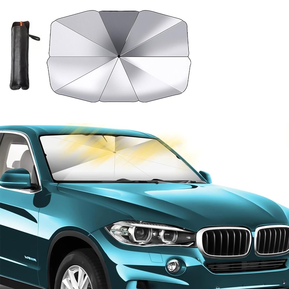 Auto Frontscheibe Sonnenschutz für Hyundai i30 I-30 / i30 N / i30 N Line, Faltbarer Sonnenschirm Regenschirm UV-Schutz Wärmeisolierung Innen Zubehör,B/140cm*80cm-C von WUCHENGHH