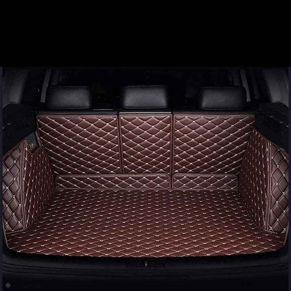 Auto Leder Kofferraummatte für Benz EQS SUV 2022-2025, All Inclusive Kofferraumwanne Teppich Kratzfeste Kofferraum Schutzmatte Autozubehör,A/Coffee von WUCHENGHH