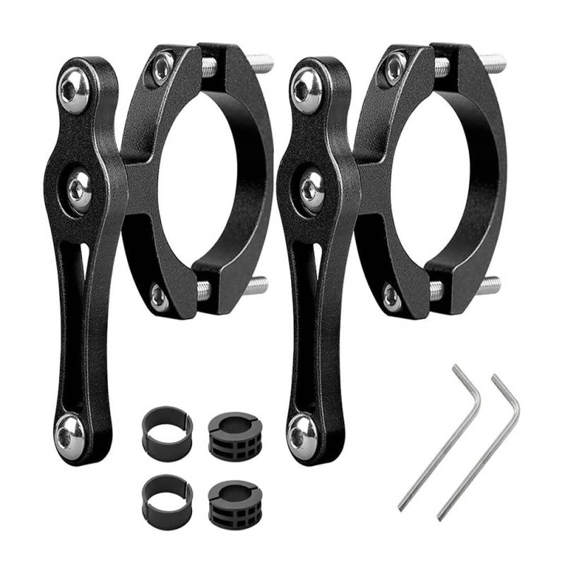 2 Stück Universal Flaschenhalter Adapter,Flaschenhalter Lenker Rack, Adapter Flaschenhalter Lenker Rack,Flaschenhalter Adapter Aluminum,mit Schraubenschlüssel,für Fahrräder,Motorräder(Schwarz) von Wuzdy