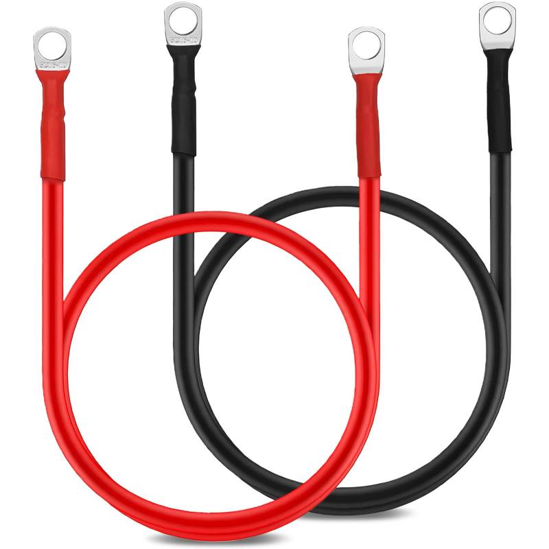 WUIOWPPIC 30 cm 5 AWG/16 mm² Battery Cable Batteriekabel, Batterie Verbindungskabel, Autobatterie Kabel, Batteriekabel 12v für LKW Motorrad Wohnmobil Massekabel Solar Autobatterie (Rot Schwarz) von WUIOWPPIC