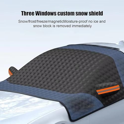 Schwarzer Auto-Schneeschutz, Frontscheibe, Visier, Glasvisier, verdickte, magnetische Schneeabdeckung, Frostschutz-Halbabdeckung, (BIG-Black-Magnet) von WUJIHE