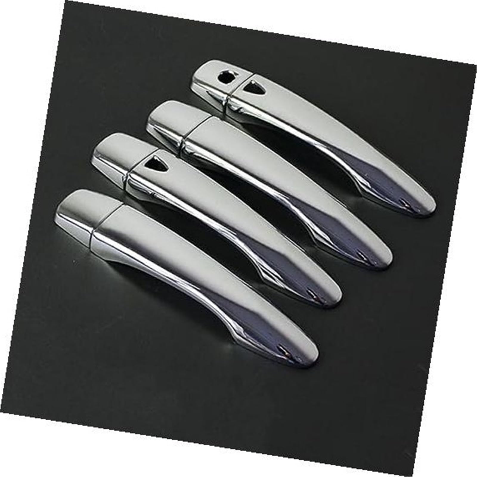 WUPEDI, for Nissan, for Qashqai, J11 2014 2015 2016 2017 2018 2019 2020 2021 Gloss Chrome CAR Door Handle Cove Auto-Griffabdeckung(Silver 2 Buttons) von WUPEDI