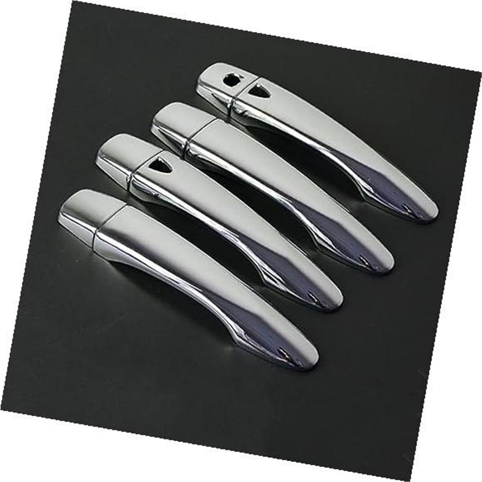 WUPEDI, for Nissan, for Qashqai, J11 2014 2015 2016 2017 2018 2019 2020 Carbon Fiber Chrome AUTOTÜRGRIFFABDECKUNG Auto-Griffabdeckung(Silver 2 Buttons) von WUPEDI