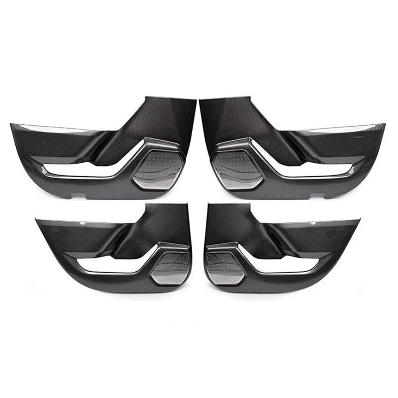 WUPEDI, for Toyota, Highlander 2015-2022 Autotür Anti Kick Pad ABS Kohlefaser Autotür Seitenkantenschutz Anti-schmutziger Aufkleber Anti-Kick-Pad für die Innentür(Black Highlander 22 23) von WUPEDI