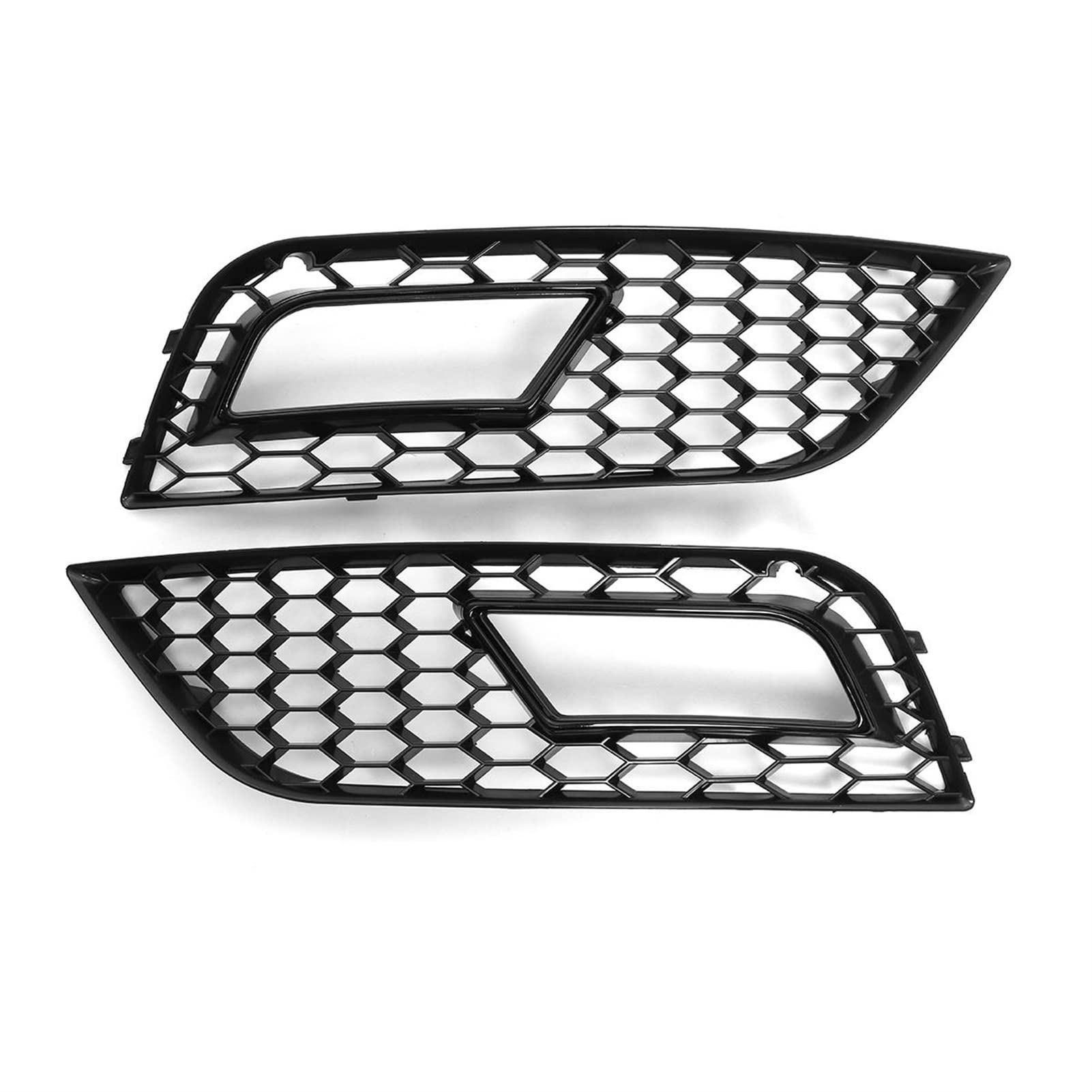 WUPEDI 2 x glänzend Schwarze Wabengitter-Auto-Frontstoßstangen-Nebelscheinwerfer-Kühlergrill-Abdeckung, for Audi, A4 B8.5 2013–2016, Nebelscheinwerfer-Grill Ersatz für Nebelscheinwerfergrill(Black) von WUPEDI