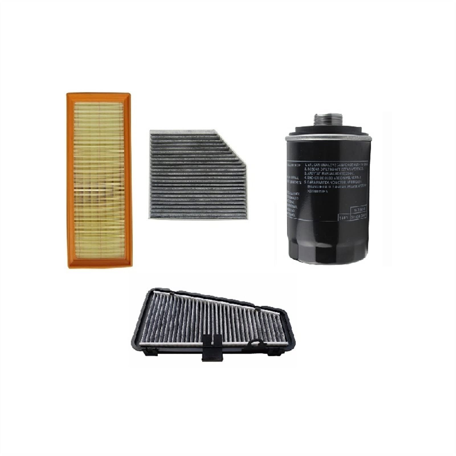 WUPEDI 4 Stück Innenraumfilter, Luftfilter, Ölfilter, for Audi, A4 B8 2007–2016, A5 8T 8F 2009–2017, for Audi, Q5 8R 2008–2019 Auto Luftfilter(4 Pcs Filter Set) von WUPEDI