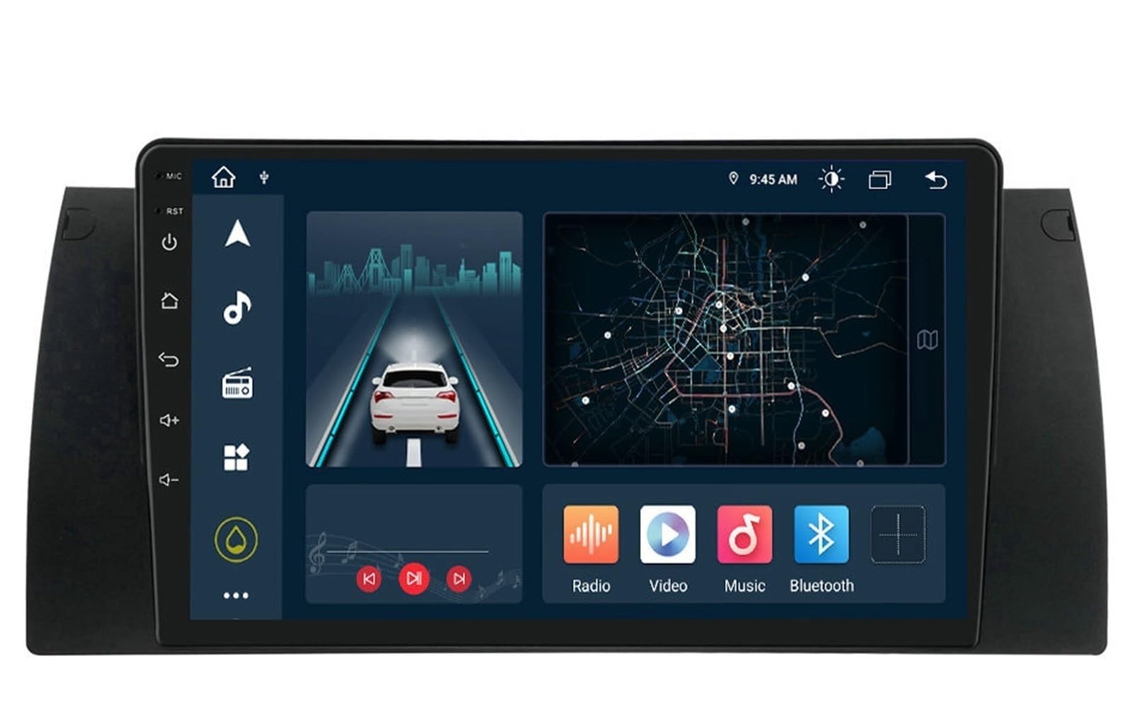 WUPEDI 4G Android 10 Autoradio Multimedia-Videoplayer, for BMW, 5 E39 E53 X5 1995-2001 2002 2003 2004 2005 2006 Navigation GPS 2 Din Radio-Mediaplayer-Rahmen(XL CAM8) von WUPEDI