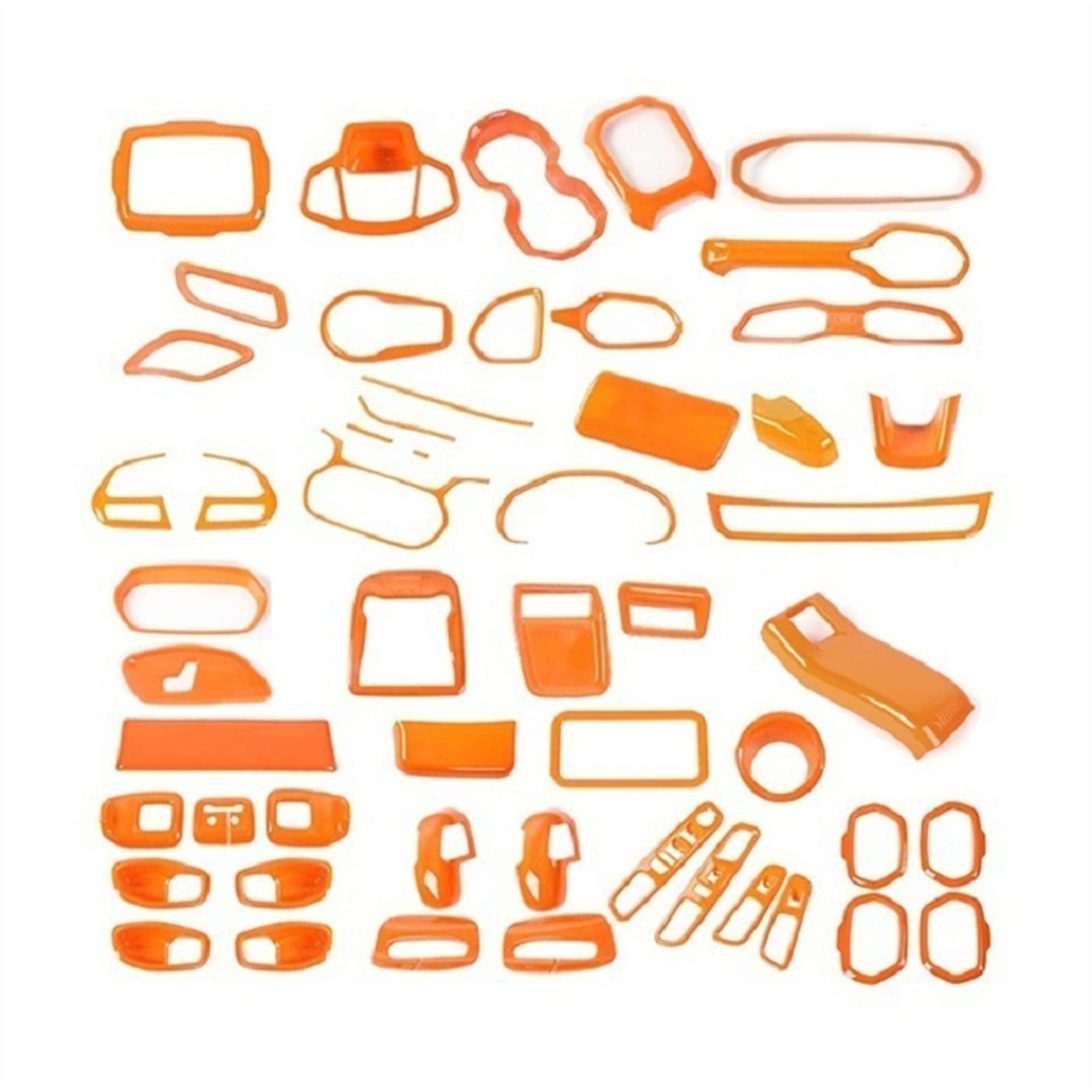 WUPEDI ABS-Innendekorations-Kits Zubehör Orange Auto-Armaturenbrett-Klimaanlagen-Kit-Abdeckungsaufkleber, for Jeep, for Renegade 2015-2017 Aufkleber für Lüftungsschlitze im Auto(A) von WUPEDI