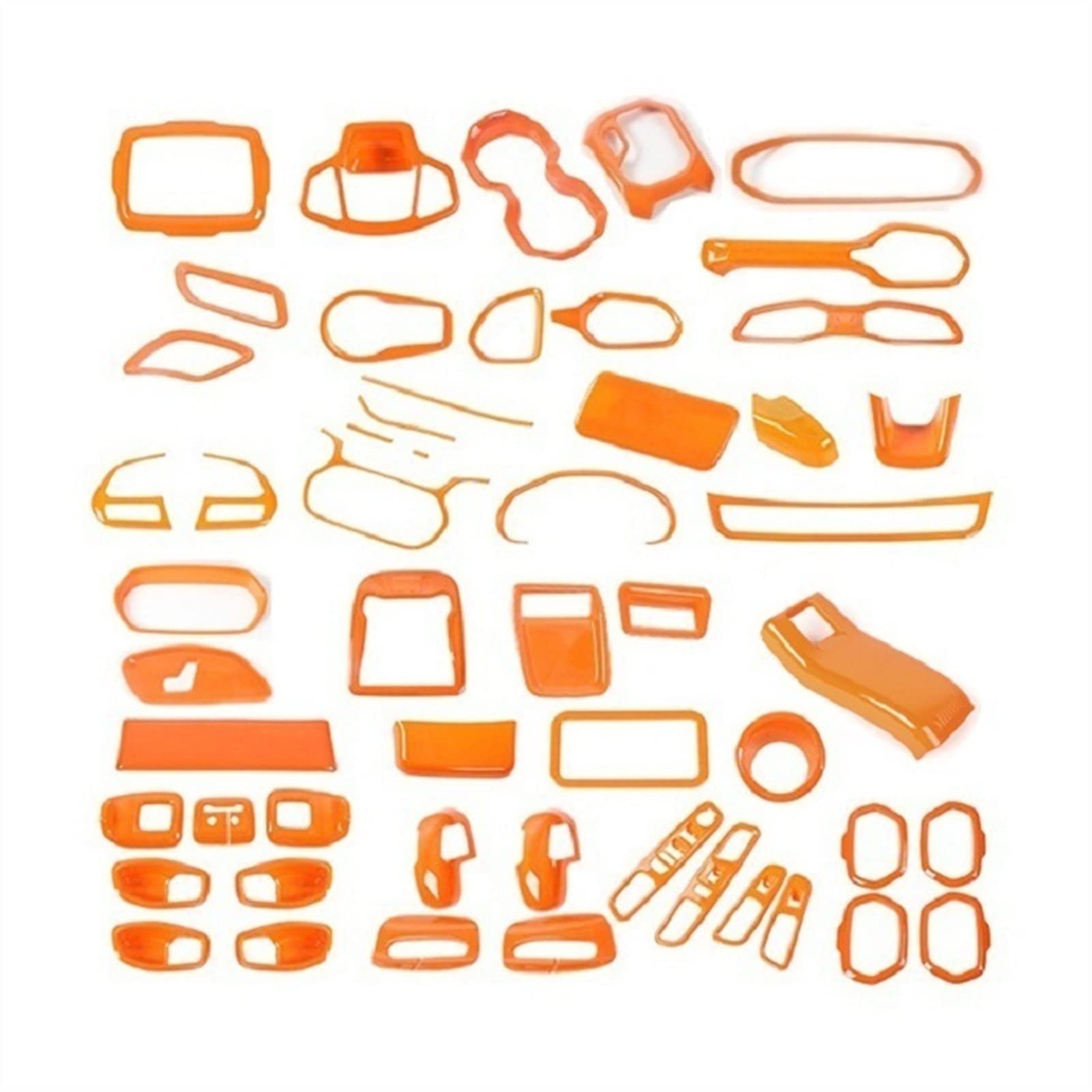 WUPEDI ABS-Innendekorations-Kits Zubehör Orange Auto-Armaturenbrett-Klimaanlagen-Kit-Abdeckungsaufkleber, for Jeep, for Renegade 2015-2017 Aufkleber für Lüftungsschlitze im Auto(B) von WUPEDI