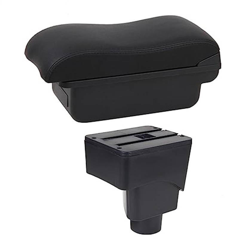 WUPEDI Auto-Armlehnenbox, Auto-Armlehnen-Mittelkonsolen-Aufbewahrung, USB-Autozubehör, for Ford, for Ecosport, 2013–2017 Auto-Konsolen-Organizer-Box(Black B2 Black Line) von WUPEDI